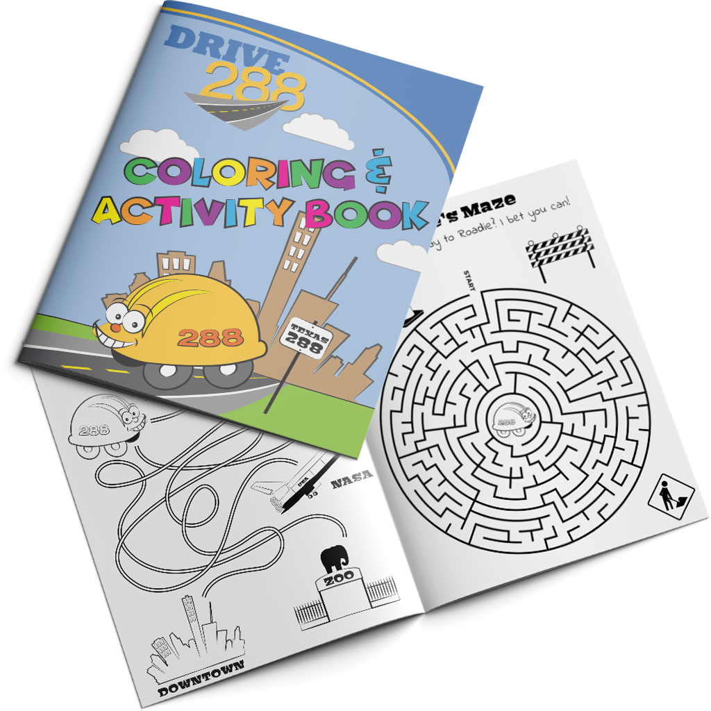 TxDOT Drive 288 Project coloring & activity book