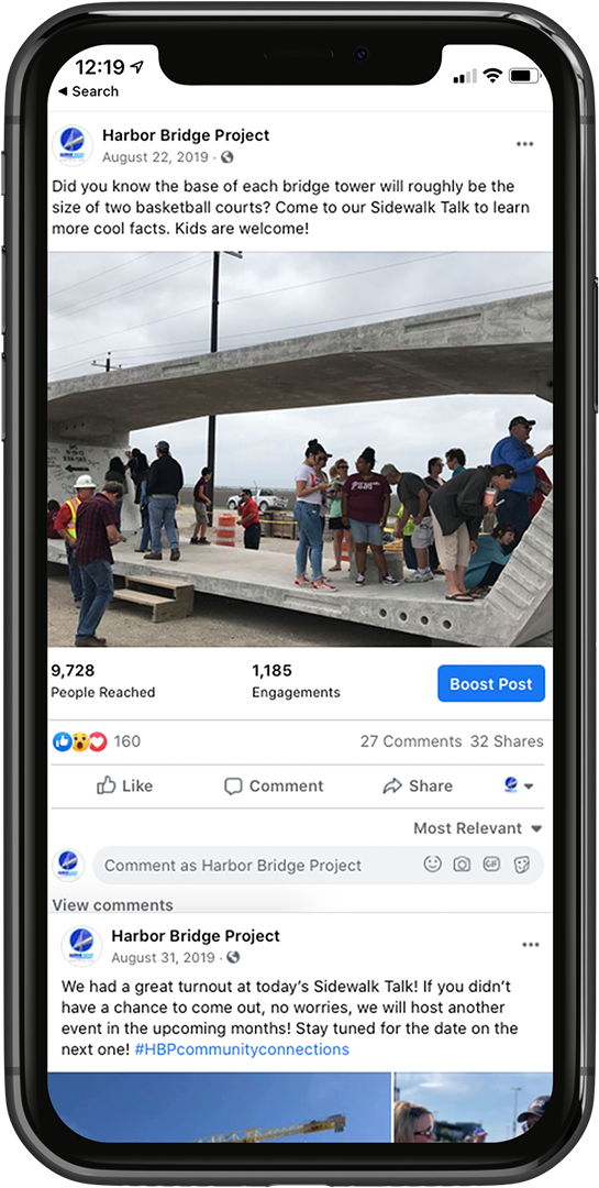 Harbor Bridge Project social media