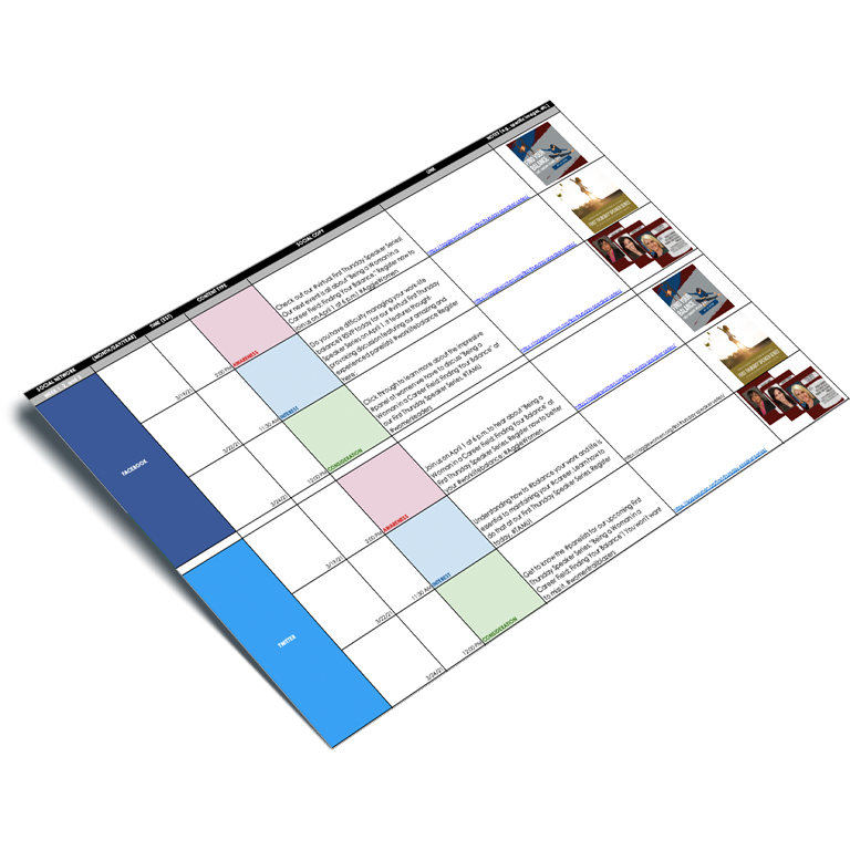 Aggie Women Network social media content calendar