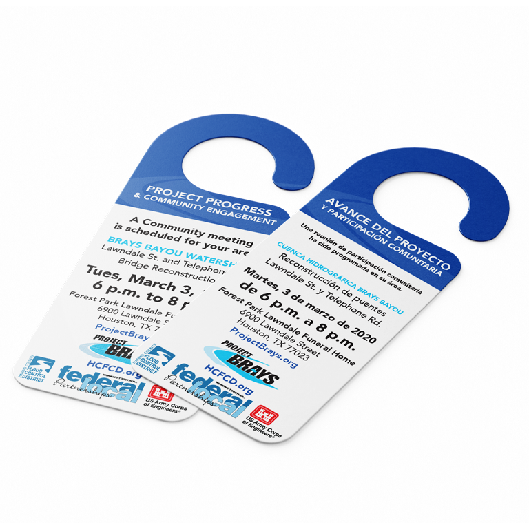 Harris County Flood Control District Project Brays door hanger