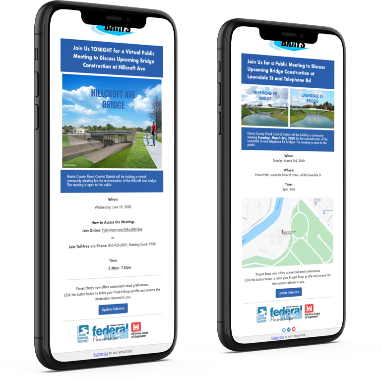 Harris County Flood Control District Project Brays email marketing