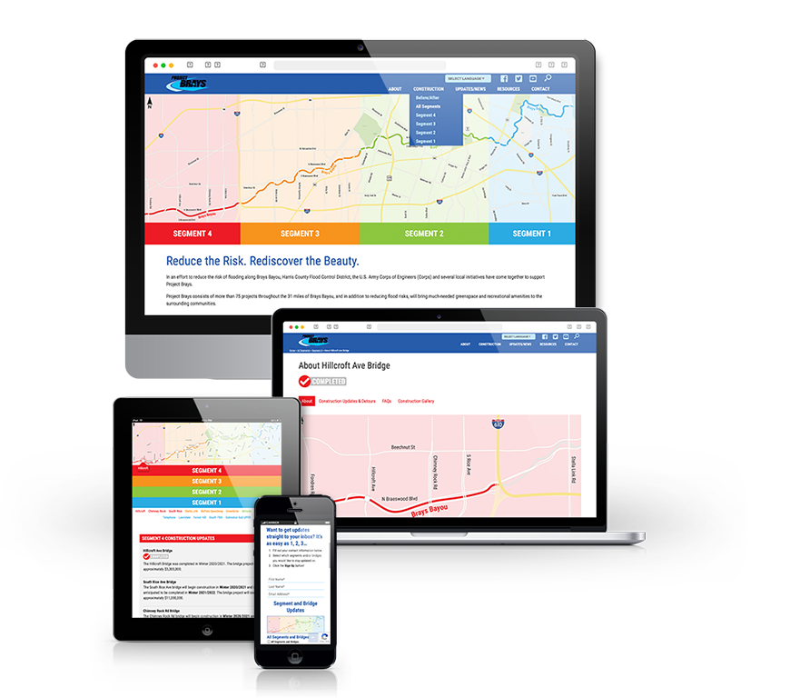 Harris County Flood Control District Project Brays Website Redesign