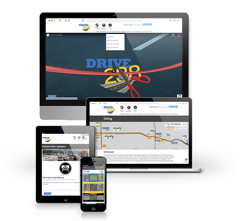TxDOT Drive 288 Project Website Design