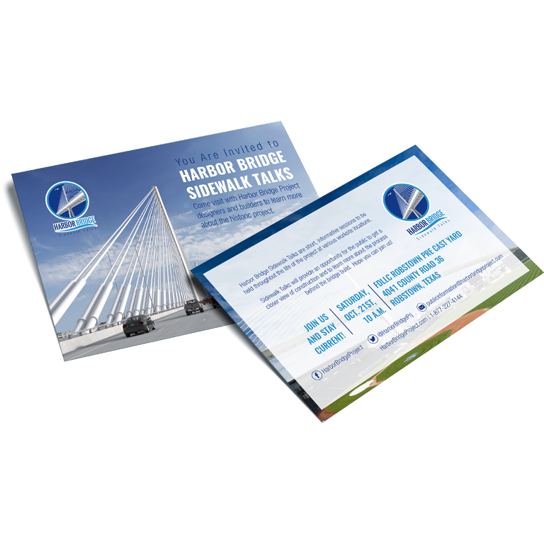 TxDOT Harbor Bridge Project Sidewalk Talks postcard